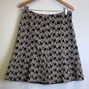 Axcess Black and Cream Patterned A-Line Skirt